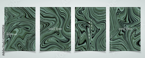 Abstract green marble pattern design of brochure set template background. illustration vector eps10
