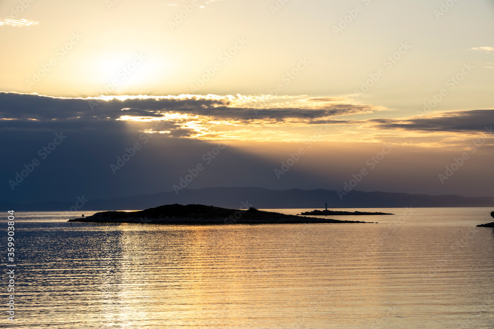 sunset on island mljet, croatia