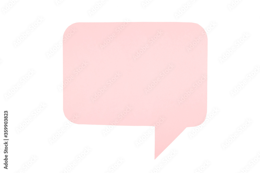 Pink paper speech bubbles isolated on white background Pink paper speech bubbles isolated on white background