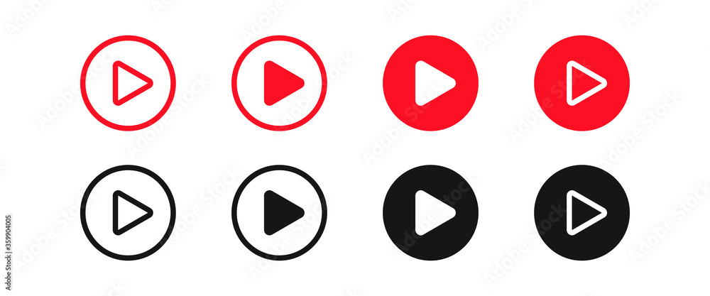 Play buttons. Web icon isolated set. Vector Play buttons. Web icon isolated set. Vector