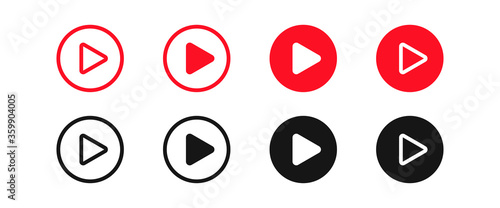Play buttons. Web icon isolated set. Vector