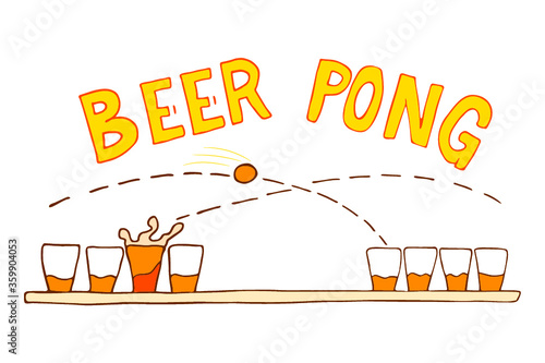 Illustration of beer pong