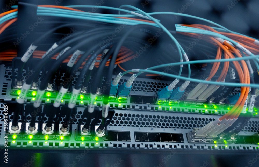 Infrastructure Network Telecommunication Rack. Internet fibre cable Infrastructure Network Telecommunication Rack. Internet fibre cable