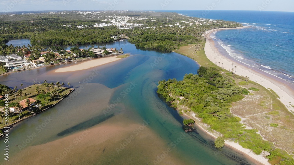 Aerial view of Buraquinho Beach, Bahia