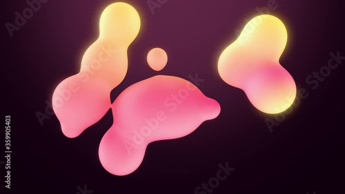 Abstract 3d animation of flowing pastel spheres on dark background. loop