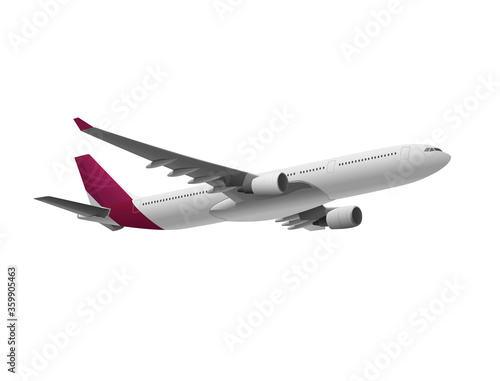Airplanes with maroon tails was flying
