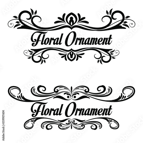 Floral ornament vector. Text divider elements illustration