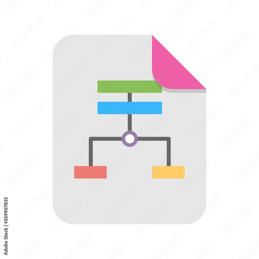 Site map template icon illustration in flat design style. Site map template icon illustration in flat design style.