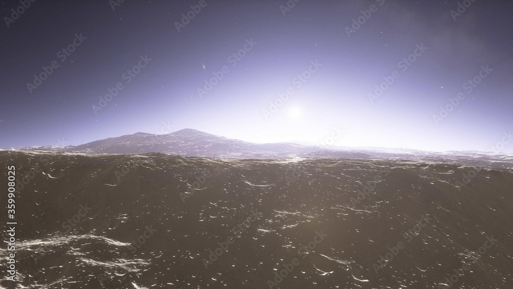 Cosmic landscape, beautiful science fiction wallpaper with endless deep space. 3D render