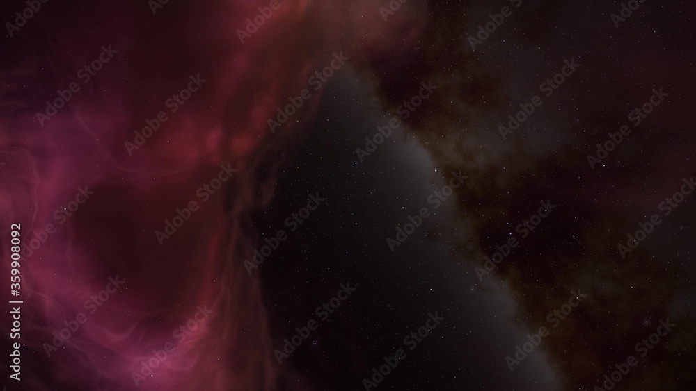Fototapeta premium Cosmic landscape, beautiful science fiction wallpaper with endless deep space. 3D render