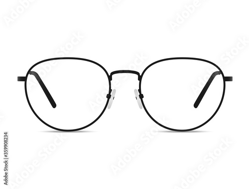 Black round glasses with shadows