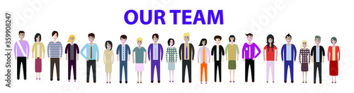 Set of full body diverse business people. Flat icons design white isolated. Vector graphic illustration. Man and woman, Different nationalities characters