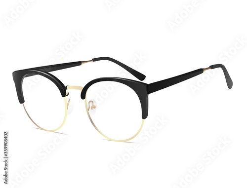 Black sunglasses with brass metal