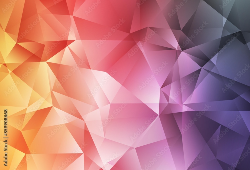 Obraz premium Light Pink, Yellow vector triangle mosaic template. Glitter abstract illustration with an elegant triangles. Template for cell phone's backgrounds.