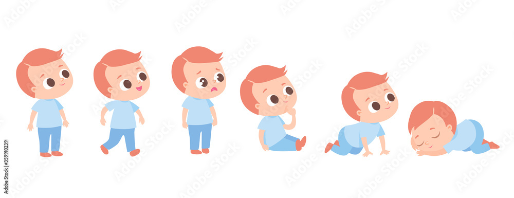 Set of baby characters. Tired sleeping baby. Set of baby characters. Tired sleeping baby.