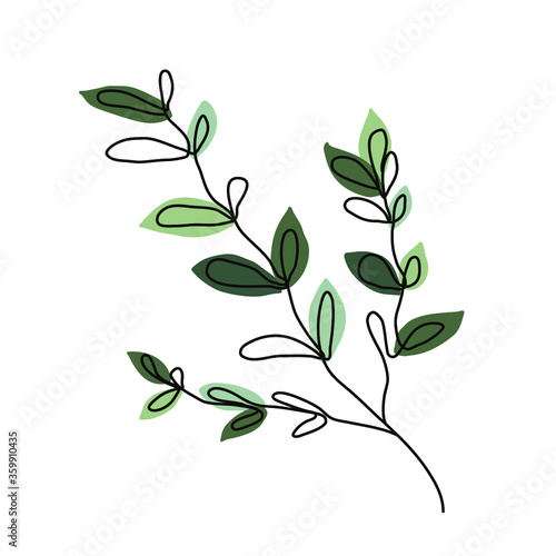 Tree branch. Simple vector illustration isolated on white background.