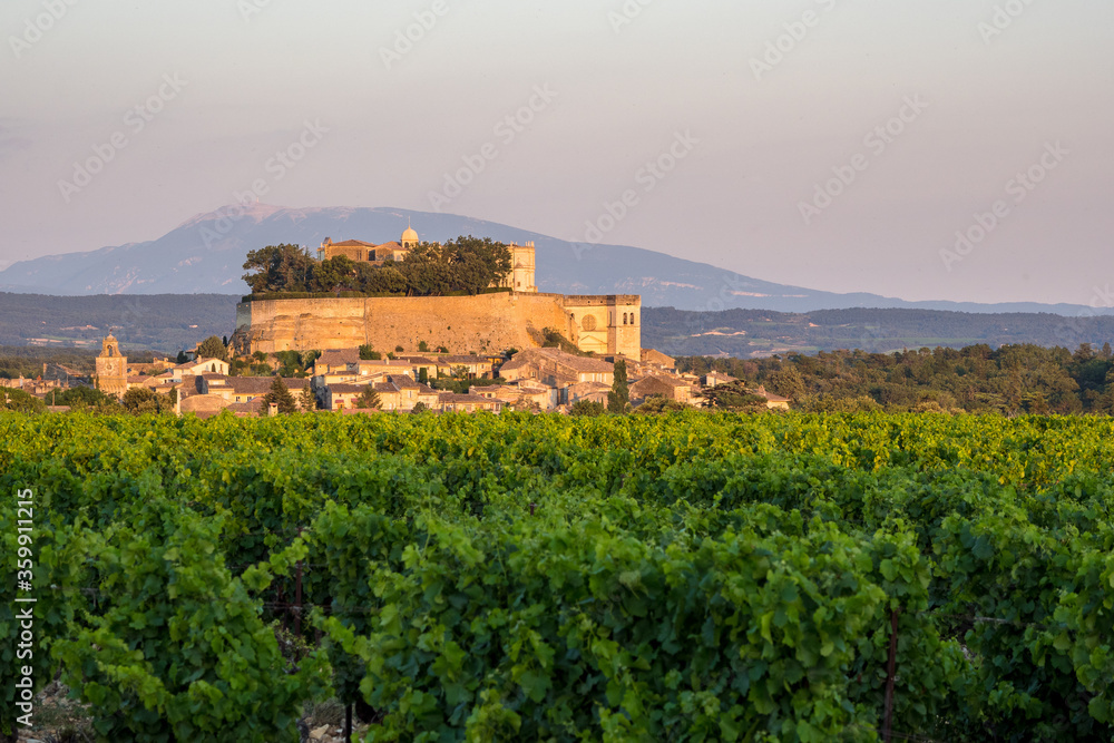 Château de Grignan, vineyards, Mont Ventoux and the end of the evening