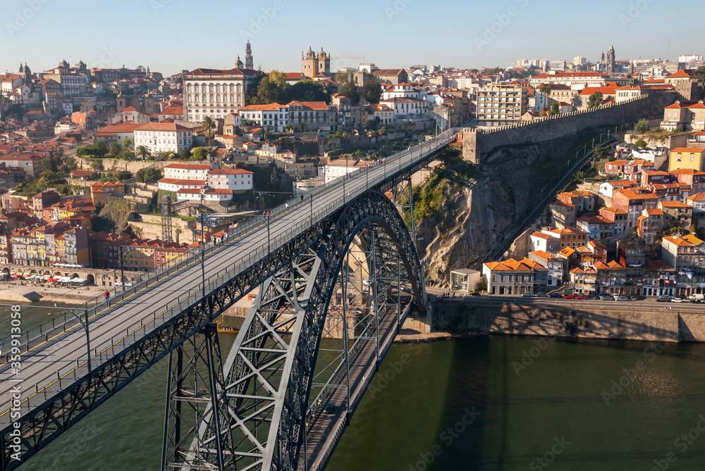 Maria Pia Bridge or Eiffel Bridge in Porto, Portugal