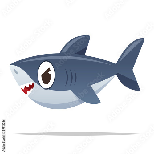 Cartoon shark vector isolated illustration