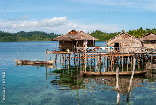 Bajau village on Togean islands in North Sulawesi  Indonesia