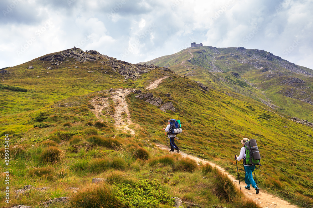 Obraz premium Climb on mountain Pop Ivan. Ukraine, Carpathians, Montenegrin Mountains. 2022 meters.