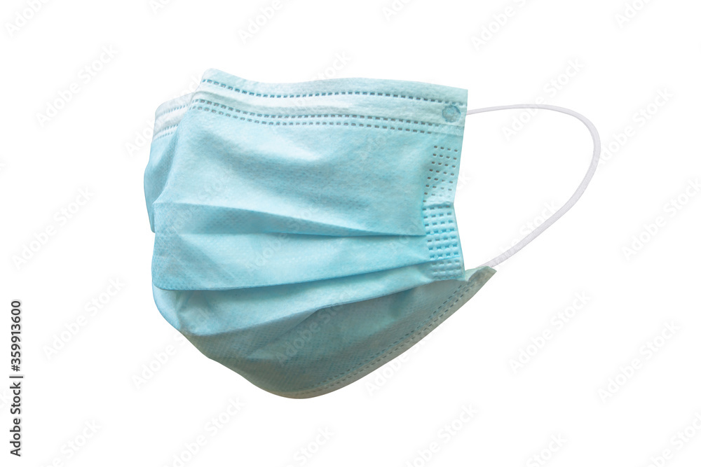 Medical mask or Hygienic mask isolated on white background with clipping path.