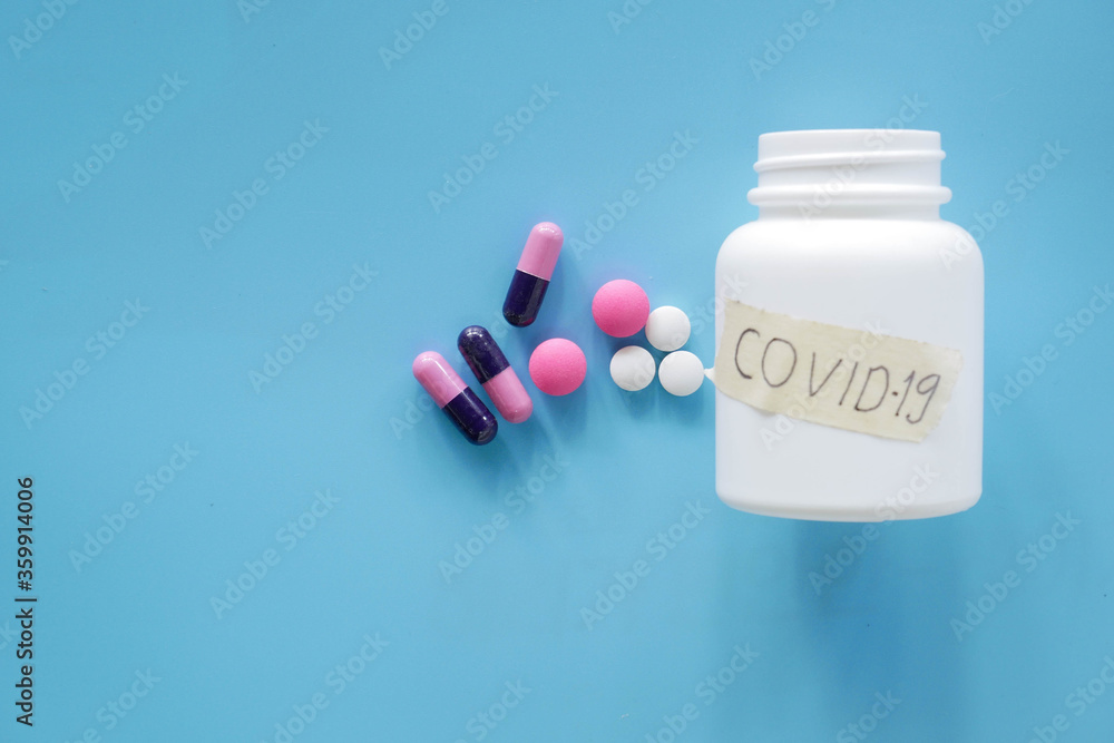 medicine bottle and pills concept coronavirus or covid-19 medicine bottle and pills concept coronavirus or covid-19
