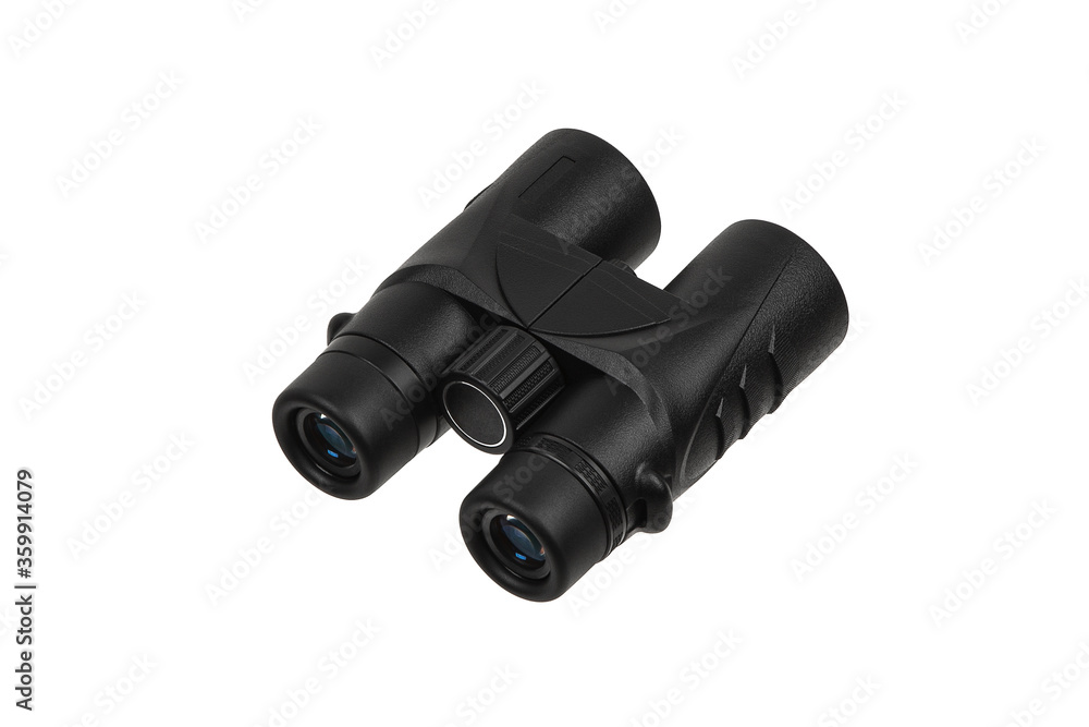 Modern binoculars isolate on white back. Surveillance device. Device for viewing at a distance. Modern binoculars isolate on white back. Surveillance device. Device for viewing at a distance.
