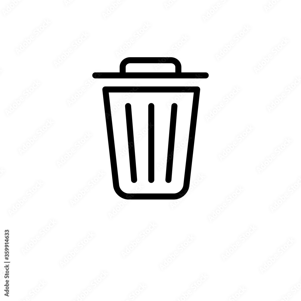 Trash Icon Vector Illustration in Trendy Flat Design Trash Icon Vector Illustration in Trendy Flat Design