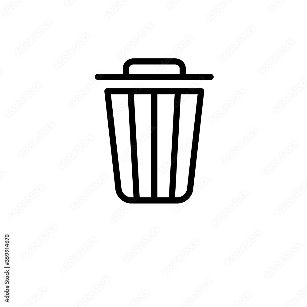 Trash Icon Vector Illustration in Trendy Flat Design Trash Icon Vector Illustration in Trendy Flat Design