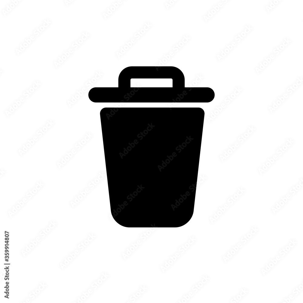 Trash Icon Vector Illustration in Trendy Flat Design Trash Icon Vector Illustration in Trendy Flat Design