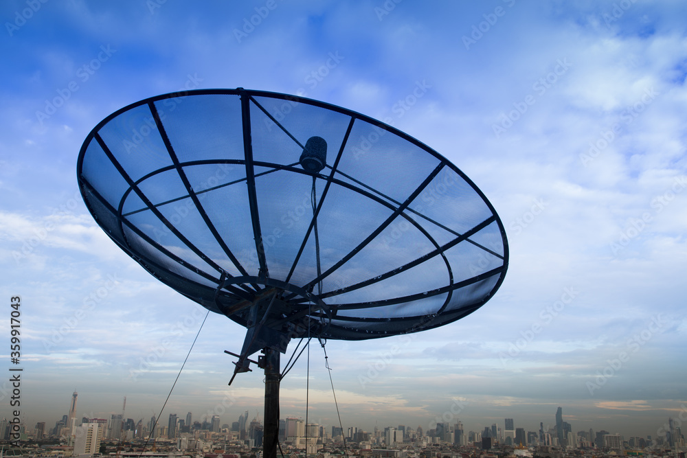 Satellite Dish on the roof floor 