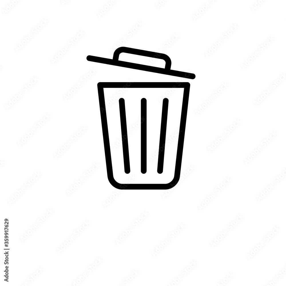 Trash Icon Vector Illustration in Trendy Flat Design Trash Icon Vector Illustration in Trendy Flat Design