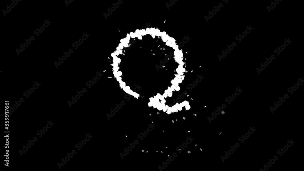Typography out of Christmas ornaments with snow flakes in classic red, green yellow colors with alpha channel Q Typography out of Christmas ornaments with snow flakes in classic red, green yellow colors with alpha channel Q