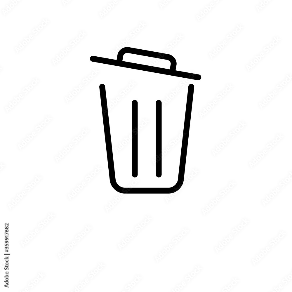 Trash Icon Vector Illustration in Trendy Flat Design Trash Icon Vector Illustration in Trendy Flat Design