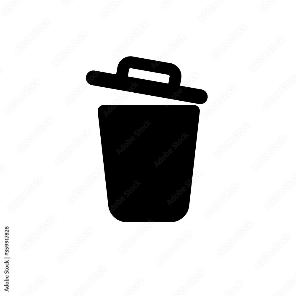 Trash Icon Vector Illustration in Trendy Flat Design Trash Icon Vector Illustration in Trendy Flat Design