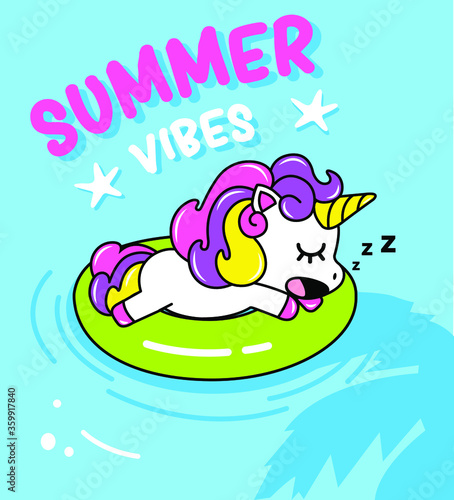 UNICORNIO EN LA PISCINA DORMIDO