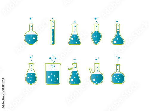 Flask, laboratory icon. Vector illustration, flat design.