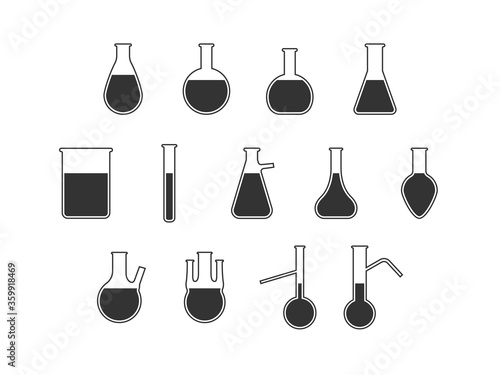 Flask, laboratory icon. Vector illustration, flat design.