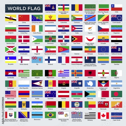 Wallpaper Mural All national flags of the world. realistic waving fabric texture Premium Vector Torontodigital.ca