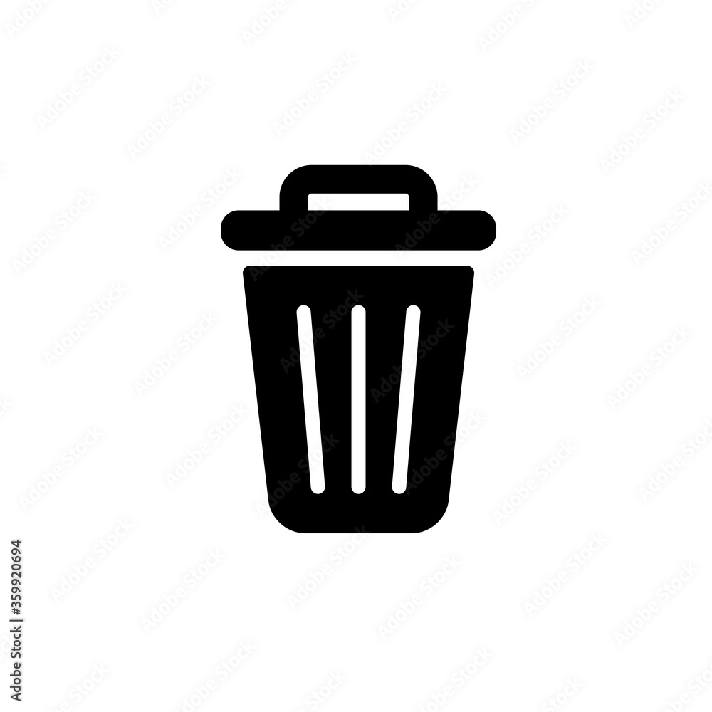 Trash Icon Vector Illustration in Trendy Flat Design Trash Icon Vector Illustration in Trendy Flat Design