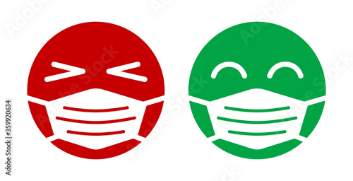 face mask icon, vector pictogram of disease prevention. Protection wear from coronavirus, air pollution, dust, flu illustration, sign for medical equipment store