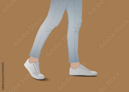 Legs of woman wearing jeans