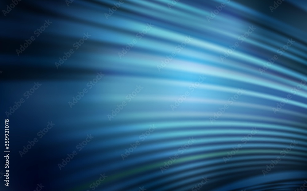 Dark BLUE vector backdrop with bent lines. A sample with colorful lines, shapes. Colorful wave pattern for your design.