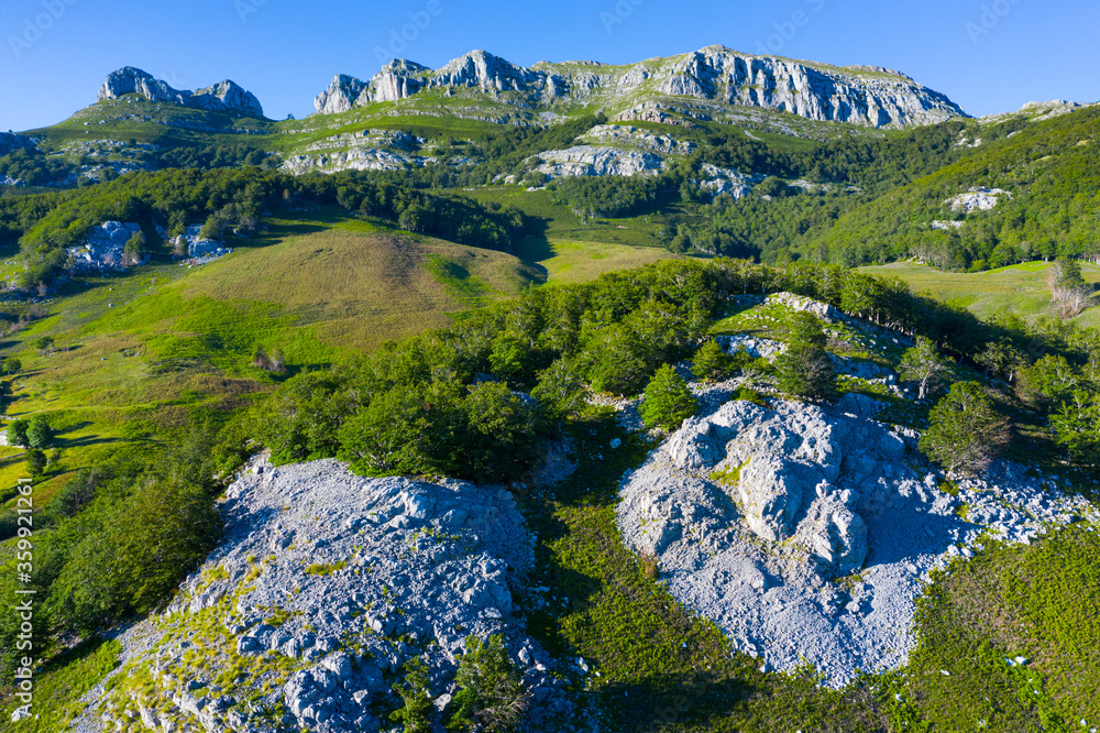Massif of Peña Lusa near the Portillo de Lunada. Comarca de Las