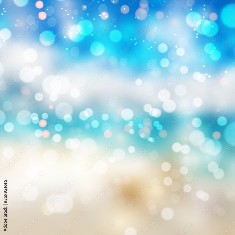 Bokeh lights effect on summer gradient background