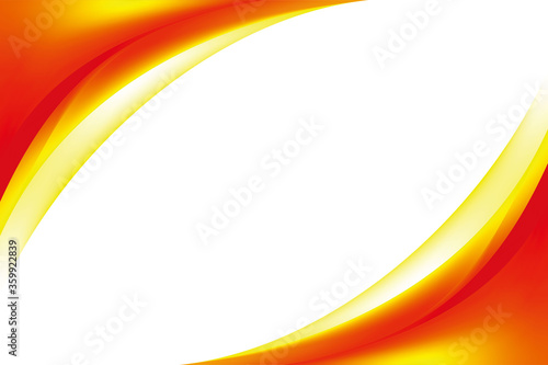 Abstract Red Yellow Curvy Corner Background Design, Smooth Red and Yellow Corner Background Template Vector with Copy Space for Text