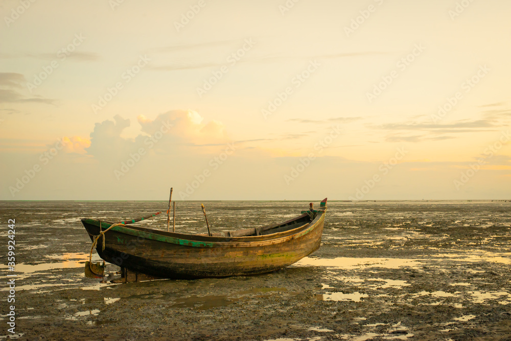 fishing boat on the beach 