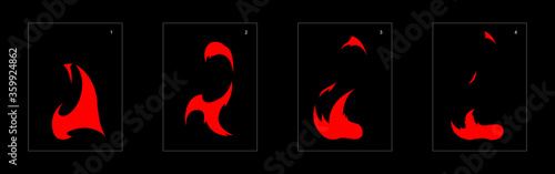 Fire explosion effect. Explosion Animation effect. Animation Sprite sheet for games, cartoon or animation. vector style animation effect 1250.