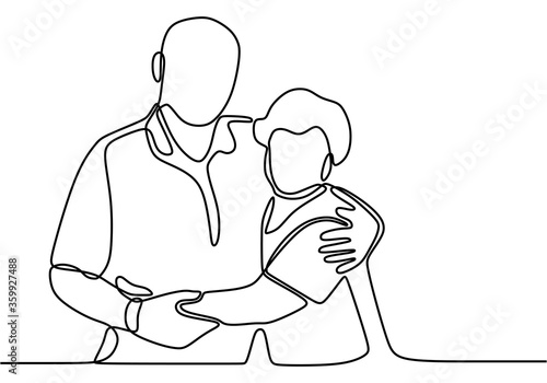 Continuous one line drawing of romantic couple. Romantic elderly couple. Happy grandparents isolated on white background. Old grandfather and grandmother. Minimalism vector illustration hand drawn
